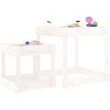  The Living Store Miza za pesek 2 kosa bela trdna borovina - Miza Za Pesek, (21449235) | Shoptok.si