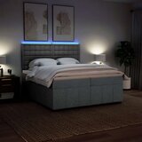  Krevet s oprugama i madracem svjetlosivi 200 x 200cm od tkanine | shoptok.hr