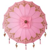  Balinežanski suncobran s bazom Ružičasta 95 x 95 x 260 cm | shoptok.hr