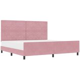 vidaXL Ružičasti Baršunasti Krevet S Okvirom 200x200 cm | shoptok.hr