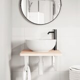  Nosači polica za umivaonik 2 kom bijeli trapezni čelični Bijela 20 x 45 cm | Shoptok.si