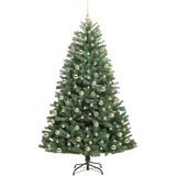 vidaXL Umetno Zložljivo Božično Drevo Zelena 210 cm PVC in kovina | Shoptok.si