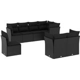  8-dijelni set vrtnih sofa od poliratana s jastucima crni | shoptok.hr