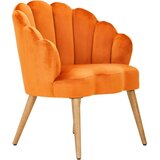 MID.YOU FOTELJ, oranžna, ekru les, tekstil | Shoptok.si