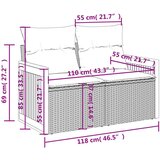  Vrtna sofa s jastucima za 2 osobe crna poli ratan - Crna 1 bez spremišta | shoptok.hr