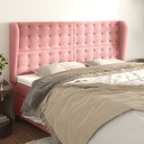 The Living Store Vzglavje z ušesi roza 203x23x118/128 cm žamet - Vzglavje, (21659966) | Shoptok.si