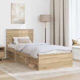  Krevetna konstrukcija s uzglavljem Sonoma hrast 75 x 190 cm | shoptok.hr