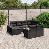  The Living Store Vrtna sedežna garnitura 11-delna z blazinami črn poli ratan - Vrtna Sedežna Garniture, (21447797) | Shoptok.si