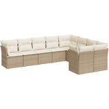 vidaXL 9-dijelni set vrtnih sofa s jastucima bež od poliratana | shoptok.hr