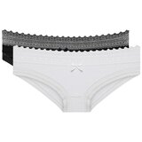 DIM SEXY FASHION SLIP 2x - Women's cotton panties with lace 2 piece - black - white | Shoptok.si