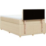 vidaXL Box spring postelja z vzmetnico krem 120x190 cm blago, (21310835) | Shoptok.si