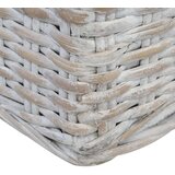 vidaXL Kavč trosed z blazinami siv naravni ratan | Shoptok.si