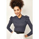 XHAN Women's Indigo Gathered Shoulders Blouse | Shoptok.si