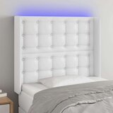  Uzglavlje bijelo 93x16x118/128 cm od umjetne kože Cijene