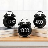 Retro klasična lcd digitalna budilka črna | shoptok.hr