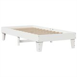 vidaXL Posteljni okvir brez vzmetnice bel 100x200 cm trdna borovina | Shoptok.si