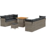  10 komadni set vrtnih sofa s jastučićima siva poli ratan akacija | shoptok.hr