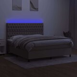  Box spring postelja z vzmetnico LED taupe 160x200 cm blago, (20899428) | Shoptok.si