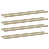  Zidne police 4 kom bijele i boja hrasta sonome 80 x 9 x 3 cm | Eponuda.com