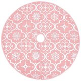 vidaXL Luksuzna podloga za božićno drvce s čarapom ružičasta 90 cm | shoptok.hr