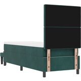  Krevet s Okvirom s Madracem &amp Klupom Tamnozelen 80x200 cm Baršun | shoptok.hr