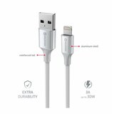 Swissten kabel USB/Lightning TEXTILE II, 3A, 480 Mb/s, 1,5m bijelo-srebrni | shoptok.hr