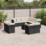  12-dijelni set vrtnih sofa od poliratana s jastucima crni | shoptok.hr