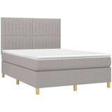  Box spring s madracem LED svjetlosivi 140x200 cm tkanina | shoptok.hr