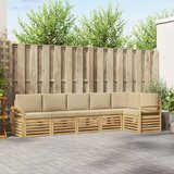  Set vanjskih sofa 6 pcs Bijela i bež 308 x 130,5 x 73 cm | shoptok.hr