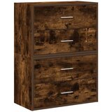 vidaXL Omarice z 2 predaloma 2 kosa dim. hrast 60x31x40 cm inž. les | Shoptok.si