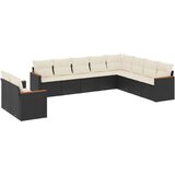  10-dijelni set vrtnih sofa s jastucima crni od poliratana | shoptok.hr
