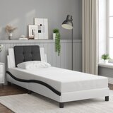  Okvir kreveta s LED-om bez madraca Zadar bijelo-crni 100 x 200 cm | shoptok.hr