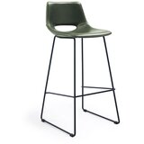 Kave Home Kaki zelen barski stol iz umetnega usnja (višina sedeža 76 cm) Zahara – | Shoptok.si