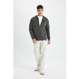 Defacto Comfort Fit Hooded Soft Fuzzy Thick Zippered Sweatshirt Cene