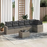 Maison Chic Seti vrtnega pohištva - Vrtna garnitura - Vrtni pohištvo set 7-delna z blazinami siv poli ratan, (21802020) | Shoptok.si