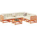 vidaXL 7-dijelni set vrtnih sofa s jastucima voštano smeđi od borovine | shoptok.hr