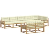 vidaXL Zunanja garnitura za sedenje 6 pcs Bela in krem Poliester, (5000279570) | Shoptok.si