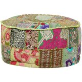 vidaXL Tabure s patchworkom okrugli pamučni 40 x 20 cm zeleni | shoptok.hr