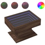 Maison Chic Klubska mizica - kavna mizica - Nizka mizica LED rjavi hrast 70x50x45 cm inženirski les, (21755356) | Shoptok.si