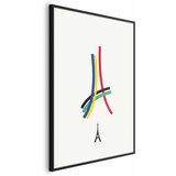  Plakat - Eiffel Tower - Colored Graphic - Abstraction 29.7x42 Crni okvir | shoptok.hr