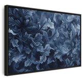  Slika - Abstract Ornaments Dark Blue Victorian Leaves 60x40 U crnom drvenom okviru | shoptok.hr
