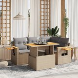vidaXL 5-dijelni vrtni set sofa s jastucima bež od poliratana | shoptok.hr