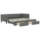  The Living Store Izvlečna dnevna postelja s predali temno siva 90x190 cm blago - Izvlečna Dnevna Postelja, (21458154) | Shoptok.si