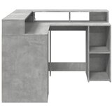  Radni stol s LED svjetlima sivi 130x130x91 cm konstruirano drvo | Eponuda.com