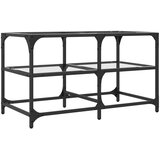  Stolić s prozirnom staklenom površinom 78,5x40x45 cm čelik | Eponuda.com