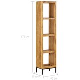 vidaXL knjižna polica 40x30x175 cm trden mangov les | Shoptok.si