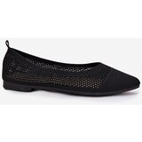 Boto Black Eco-Suede Ballerina Flats with Buckle Anlofi | shoptok.hr
