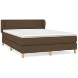  Krevet s oprugama i madracem tamnosmeđi 140 x 190 cm od tkanine | shoptok.hr