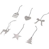  6-delni set božičnih obeskov - silver | Shoptok.si