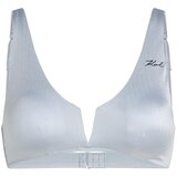 Karl Lagerfeld Bikini zgornji del &#039; Dna Shiny Rib Bandeau &#039; srebrno-siva cene